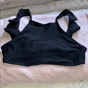 Black ruffle bikini top
